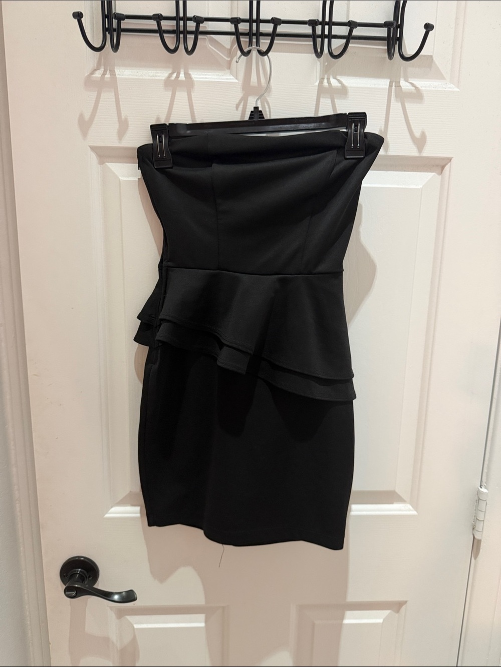 Wet Seal Strapless Black Peplum Bodycon Dress